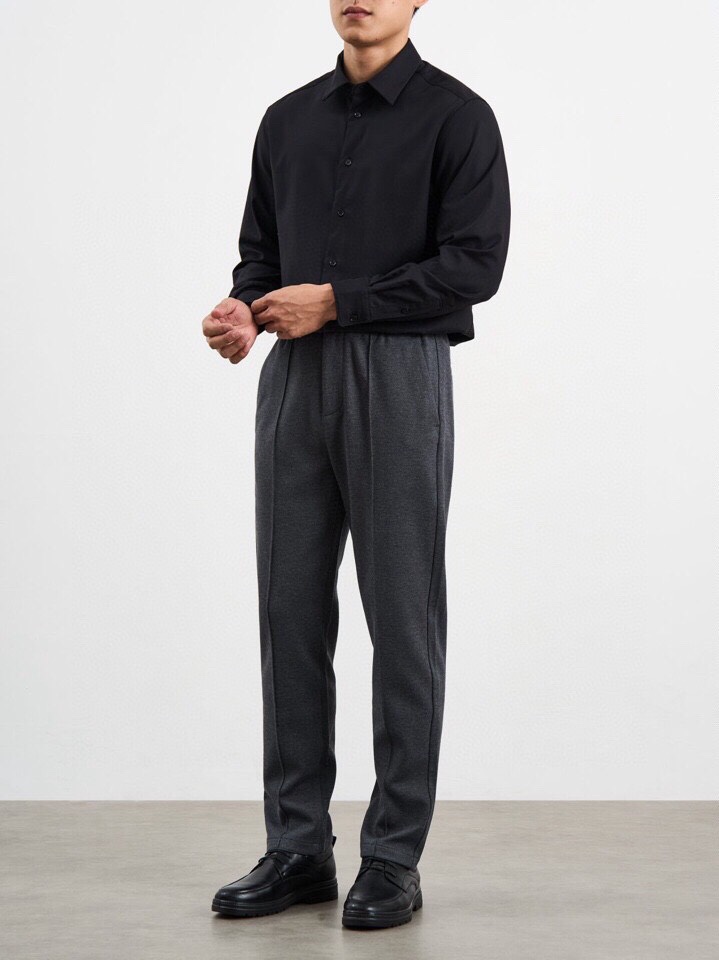 Ermenegildo Zegna 杰尼亚2025秋冬长袖衬衫，185克重莫代尔羊毛混纺面料。4种材质混