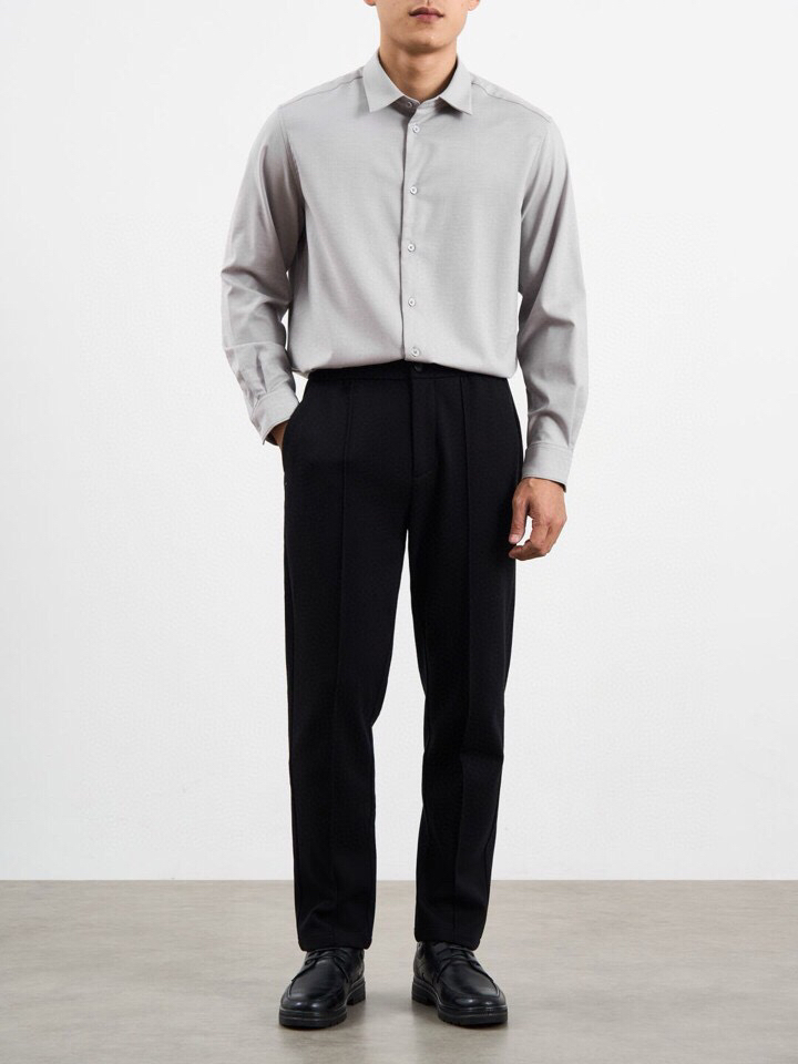Ermenegildo Zegna 杰尼亚2025秋冬长袖衬衫，185克重莫代尔羊毛混纺面料。4种材质混