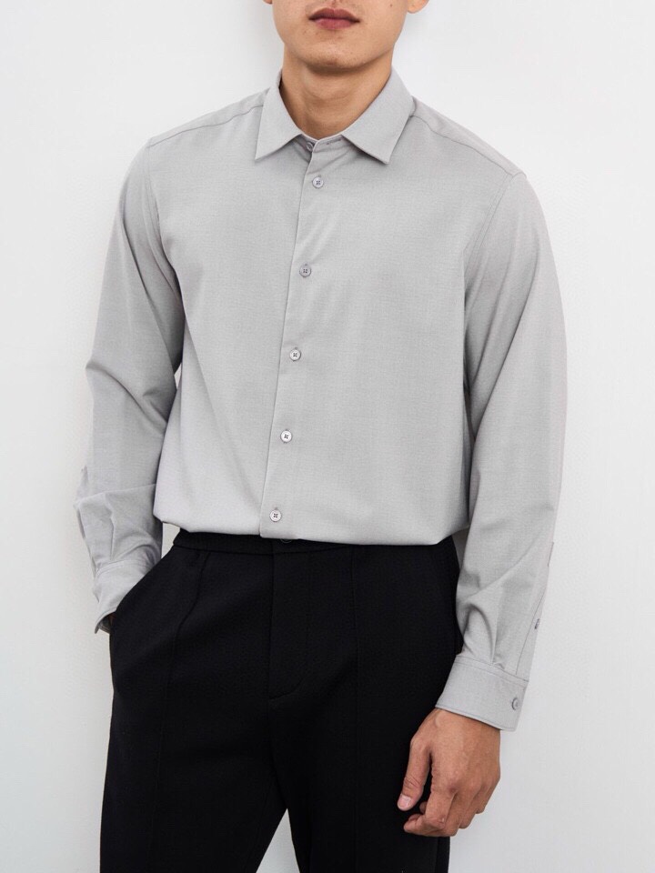 Ermenegildo Zegna 杰尼亚2025秋冬长袖衬衫，185克重莫代尔羊毛混纺面料。4种材质混
