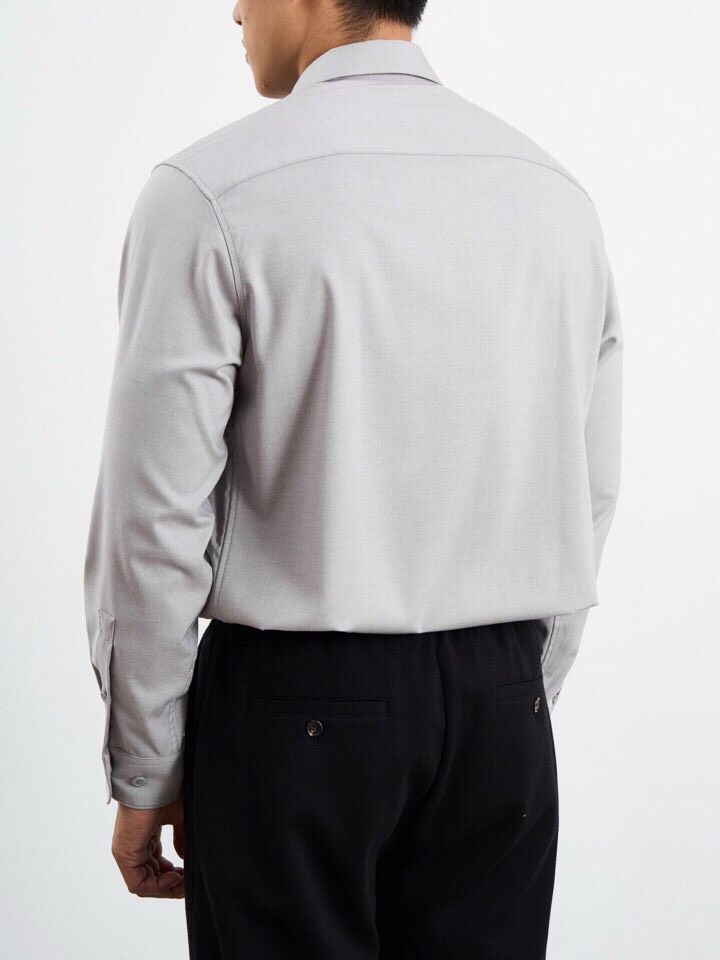Ermenegildo Zegna 杰尼亚2025秋冬长袖衬衫，185克重莫代尔羊毛混纺面料。4种材质混