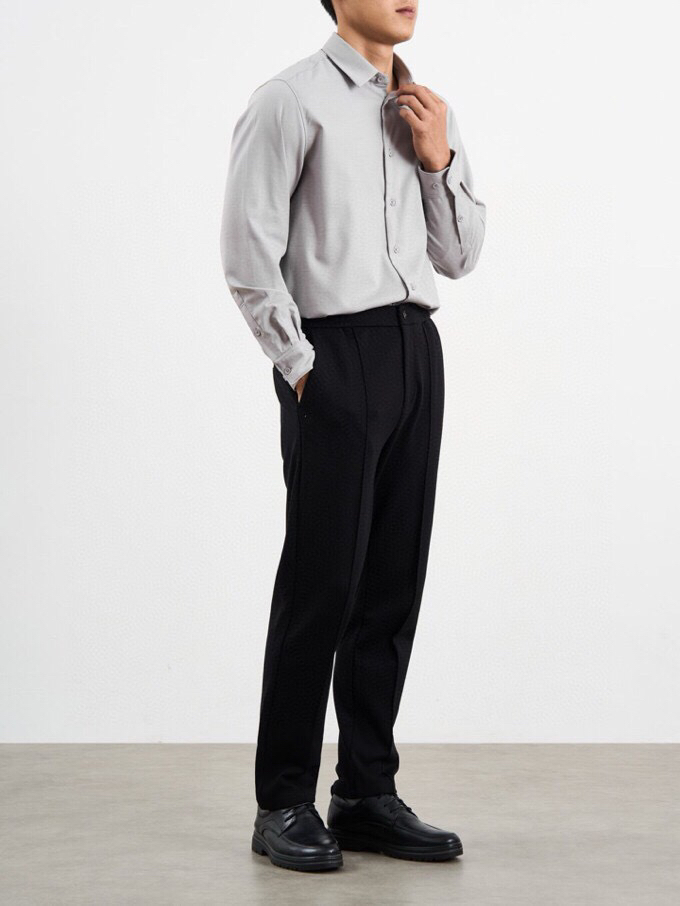 Ermenegildo Zegna 杰尼亚2025秋冬长袖衬衫，185克重莫代尔羊毛混纺面料。4种材质混