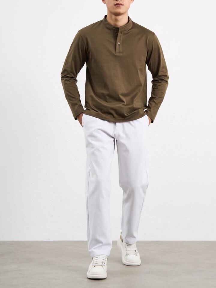 Loro Piana 诺悠翩雅lP🆕 秋冬美式经典复古亨利领长袖T恤，随着时间推移，现又成为各大奢侈品牌