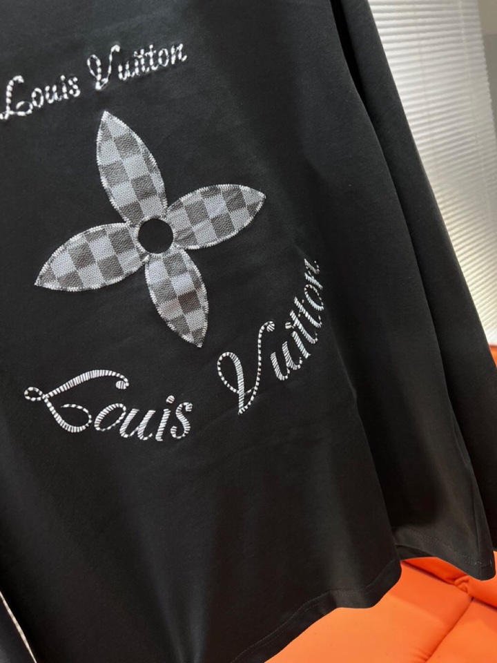 Louis Vuitton 路易威登驴家 LV2025新款圆领长袖T恤，男女同款情侣款，定制280克重纯