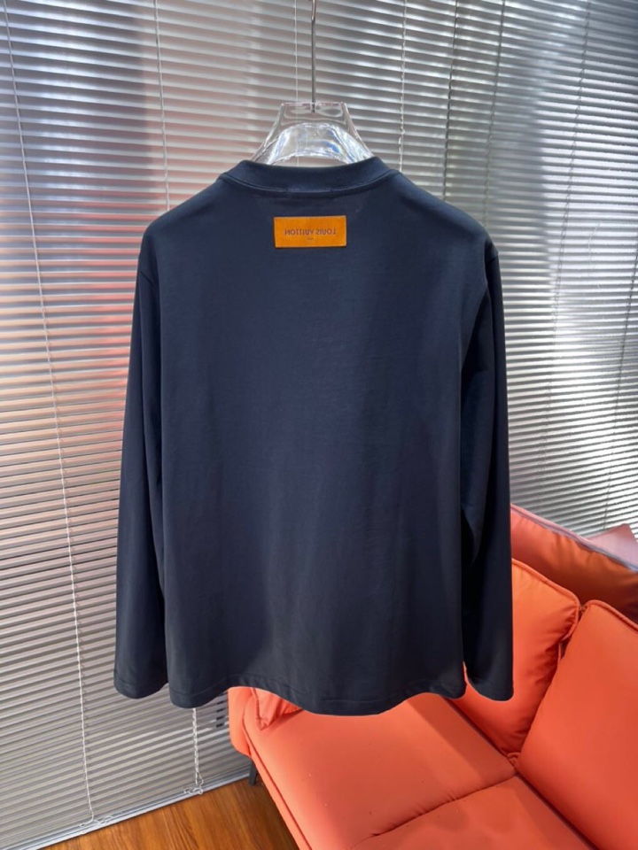 Louis Vuitton 路易威登驴家 LV2025新款圆领长袖T恤，男女同款情侣款，定制280克重纯