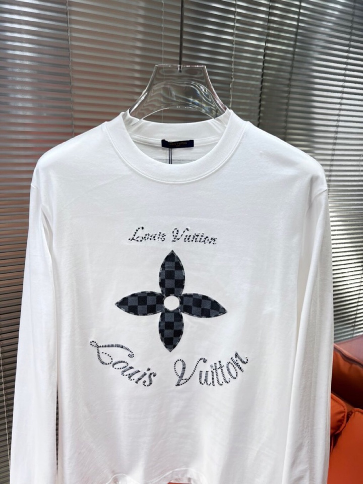 Louis Vuitton 路易威登驴家 LV2025新款圆领长袖T恤，男女同款情侣款，定制280克重纯