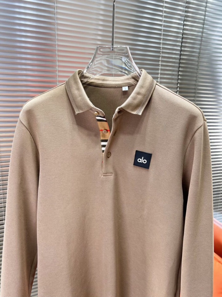 alo 2025秋冬新款首发最新款厚款翻领长袖T恤Polo衫，高端订制 设计前卫时尚！品牌logo重工艺