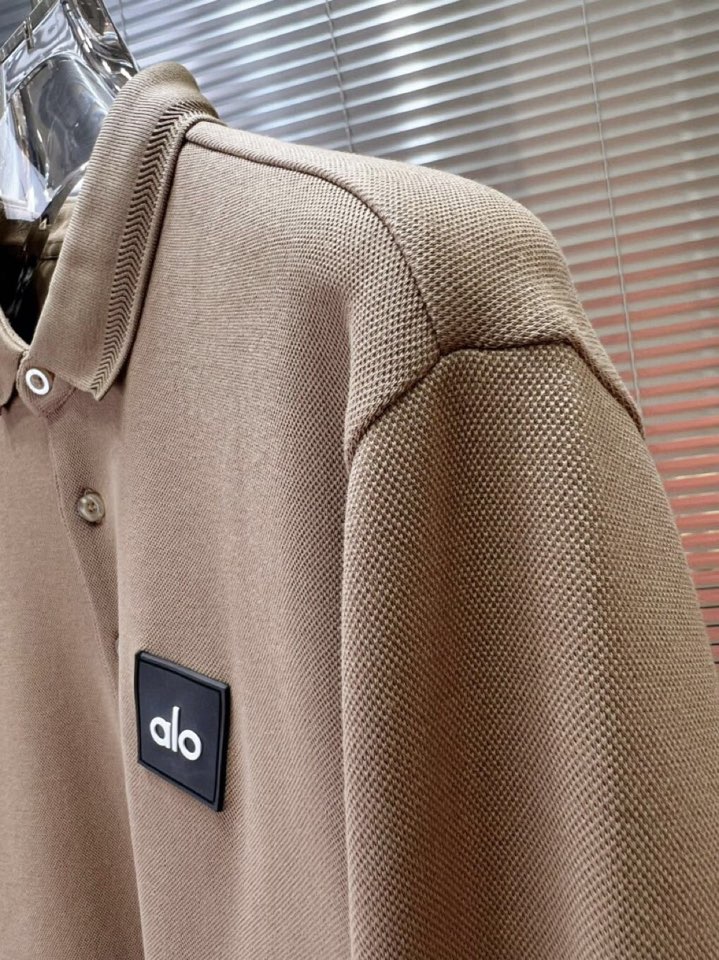 alo 2025秋冬新款首发最新款厚款翻领长袖T恤Polo衫，高端订制 设计前卫时尚！品牌logo重工艺