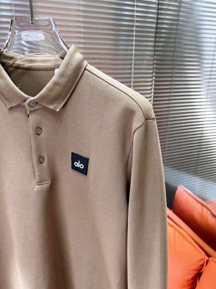 alo 2025秋冬新款首发最新款厚款翻领长袖T恤Polo衫，高端订制 设计前卫时尚！品牌logo重工艺