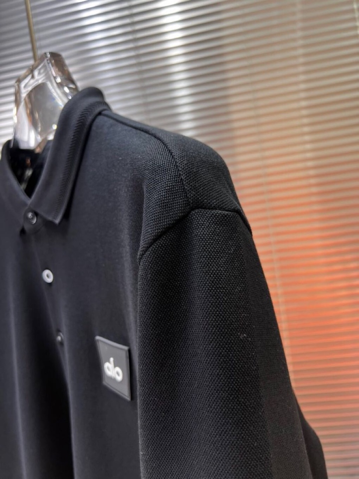 alo 2025秋冬新款首发最新款厚款翻领长袖T恤Polo衫，高端订制 设计前卫时尚！品牌logo重工艺