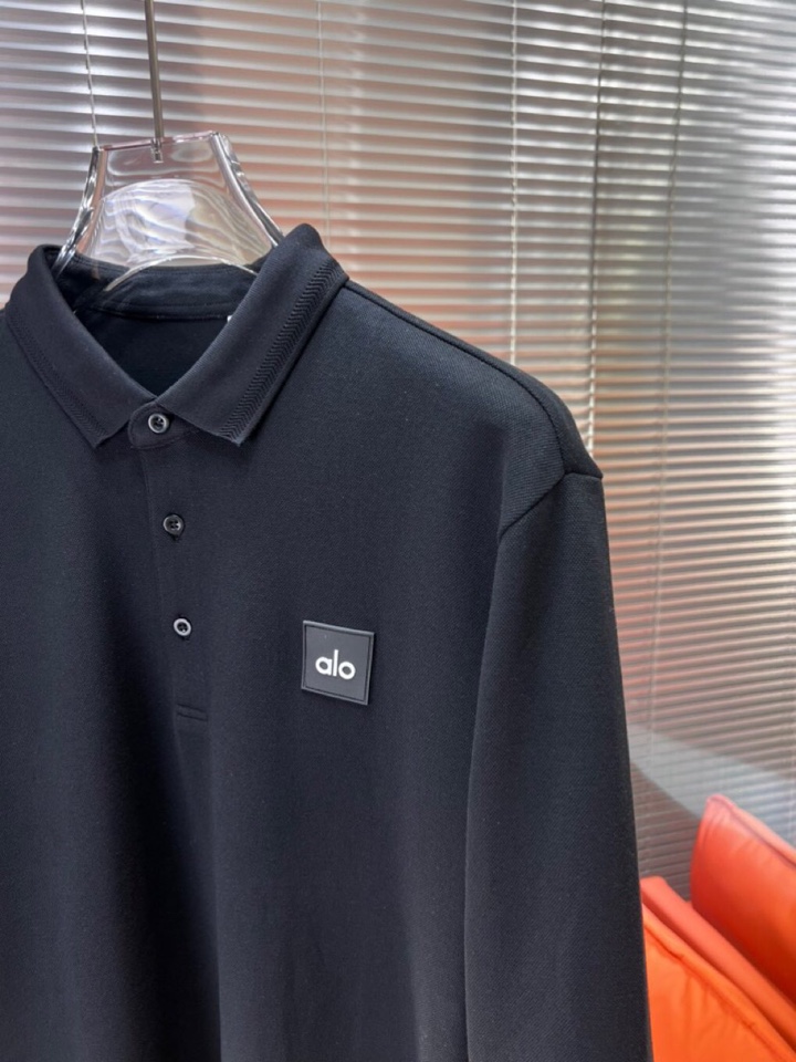 alo 2025秋冬新款首发最新款厚款翻领长袖T恤Polo衫，高端订制 设计前卫时尚！品牌logo重工艺