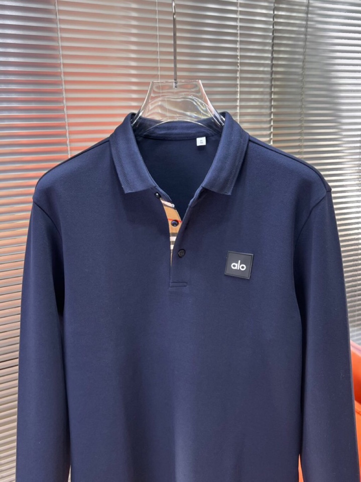 alo 2025秋冬新款首发最新款厚款翻领长袖T恤Polo衫，高端订制 设计前卫时尚！品牌logo重工艺