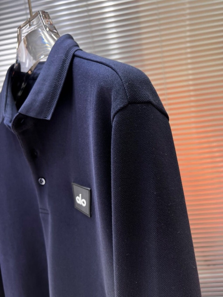 alo 2025秋冬新款首发最新款厚款翻领长袖T恤Polo衫，高端订制 设计前卫时尚！品牌logo重工艺