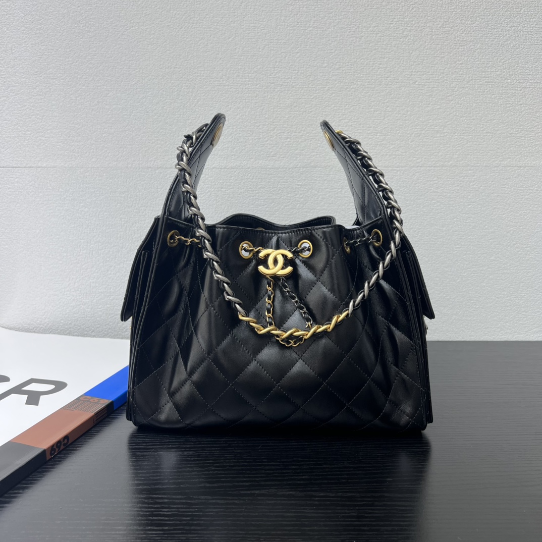 Bolso hippie 25B (hardware de dos colores), piel de becerro encerada, herrajes retro desgastados de dos colores, bolso …