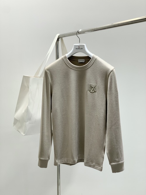 Moncler Women's Long Sleeve Crew Neck T-Shirt with Embroidered Logo 1 Moncler Women's Long Sleeve Crew Neck T-Shirt with Embroidered Logo