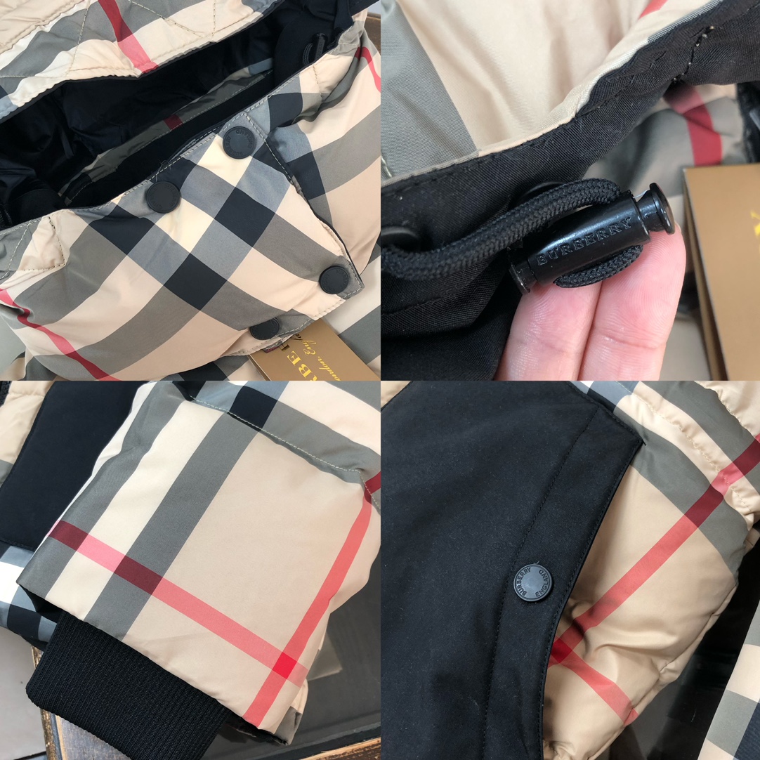 Bur*berry 巴宝莉 秋冬新款格子设计羽绒服夹克外套！（帽子🉑拆卸）英伦与简约的组合款式，经典运动