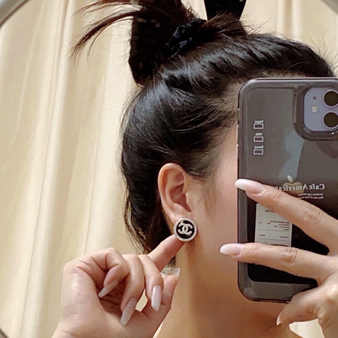 Chanel Double C Stud Earrings - Elegant and Versatile Fashion Jewelry