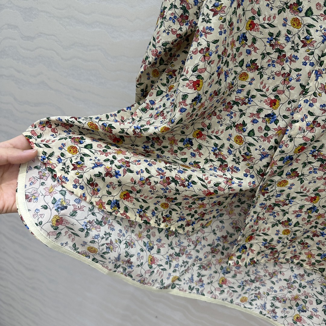 独家首发❤️高端原单品质❤️lP🆕高智感老钱风穿搭！25秋冬 南法风情高级感印花真丝衬衫，100%真丝双