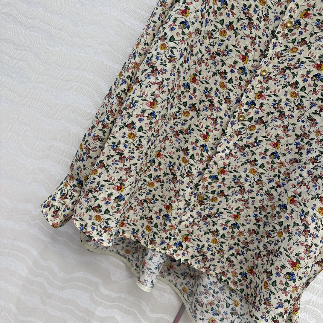 独家首发❤️高端原单品质❤️lP🆕高智感老钱风穿搭！25秋冬 南法风情高级感印花真丝衬衫，100%真丝双