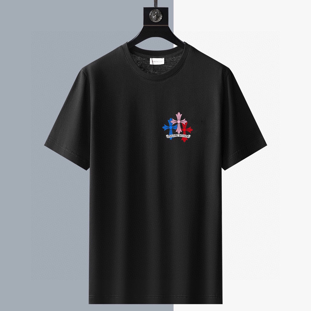 Chrome Hearts 品牌【ChampionHearts 克罗心】 2025新款男士短袖短裤套装 销售 市面高端版本 手感细腻柔软 让你穿着更加舒适 立体裁剪版型超赞 尺码:M-5XL下单请报身高体重