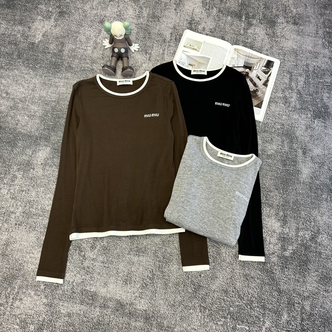 Women’s Long Sleeve Top – Stylish & Comfortable in Gray, Black, Brown