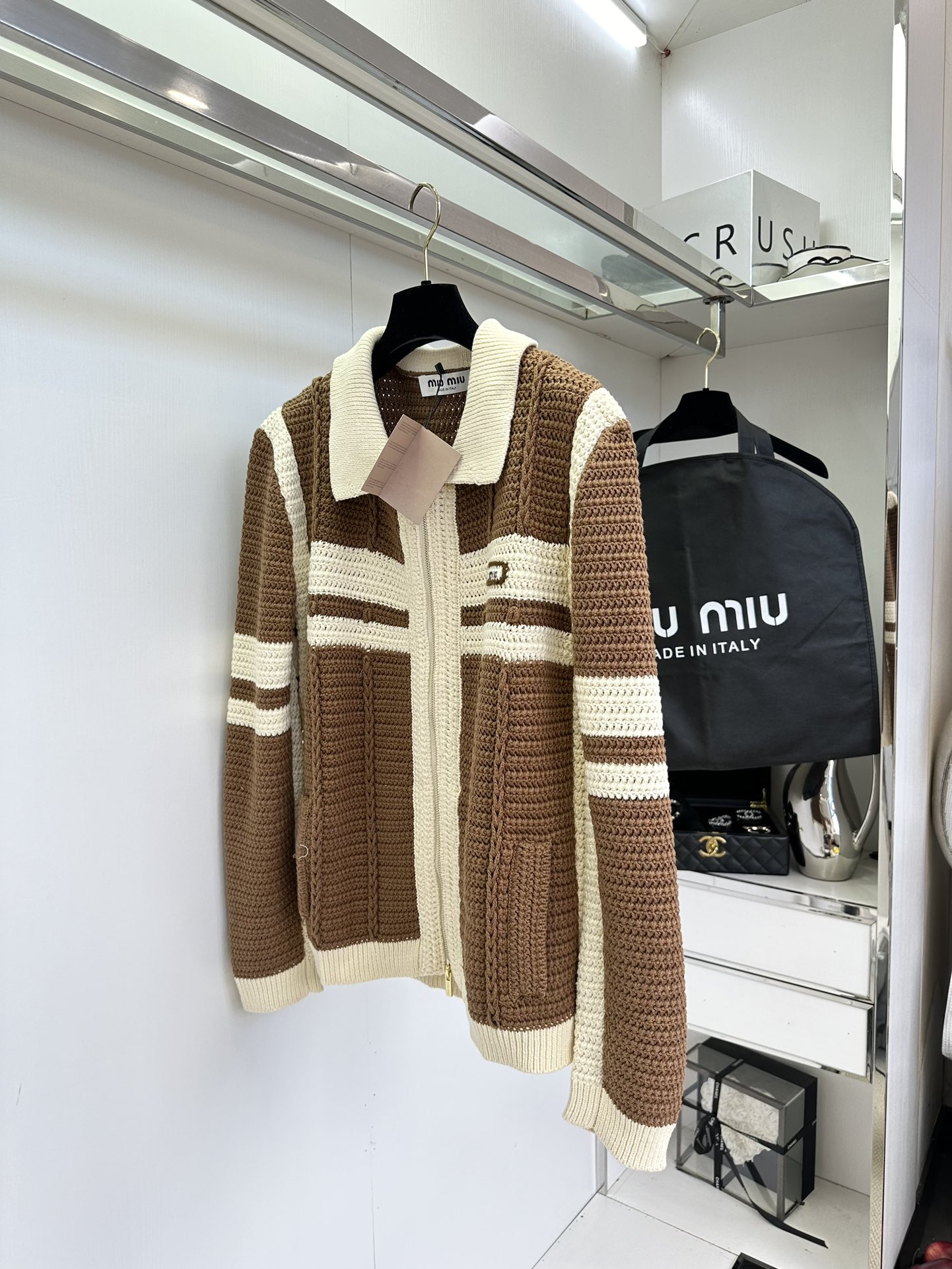 25 w 缪缪拉链针织外套 撞色设计狠高级 ²●SIZE s m l ●