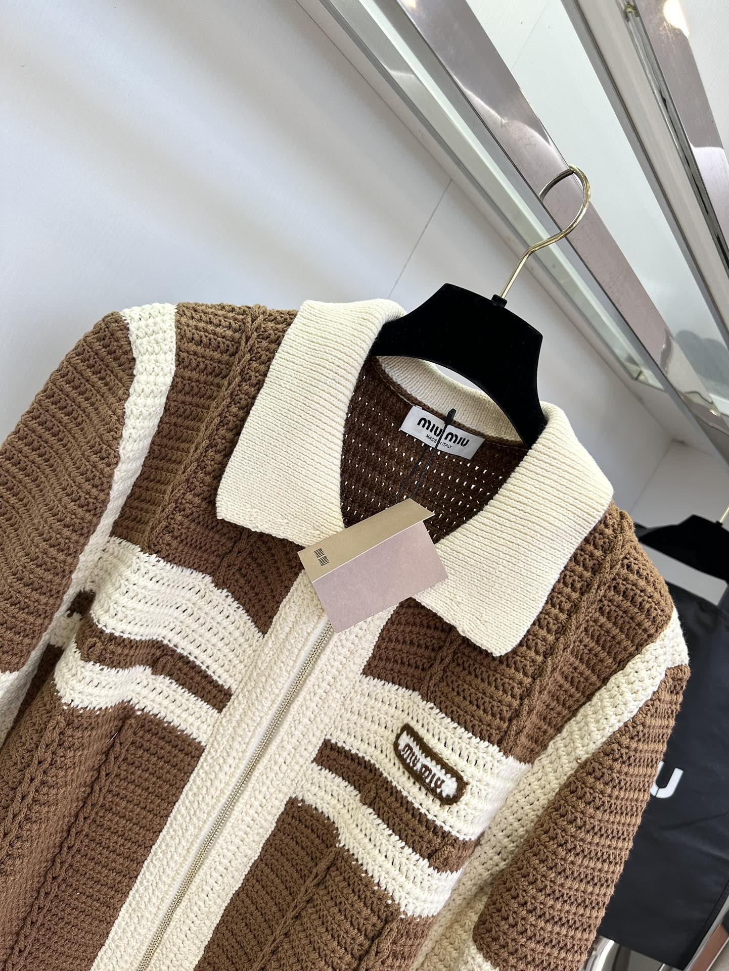 25 w 缪缪拉链针织外套 撞色设计狠高级 ²●SIZE s m l ●