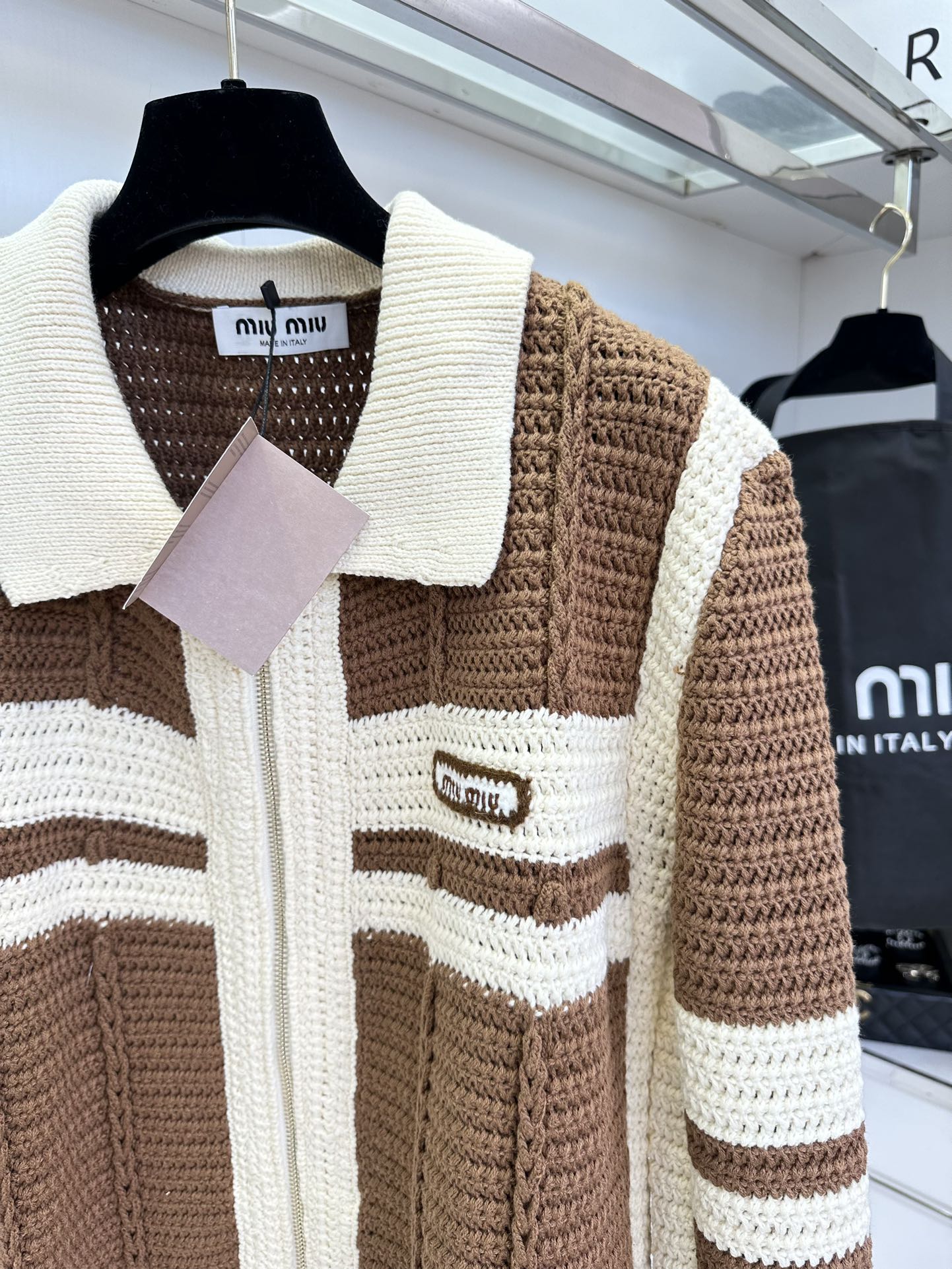 25 w 缪缪拉链针织外套 撞色设计狠高级 ²●SIZE s m l ●