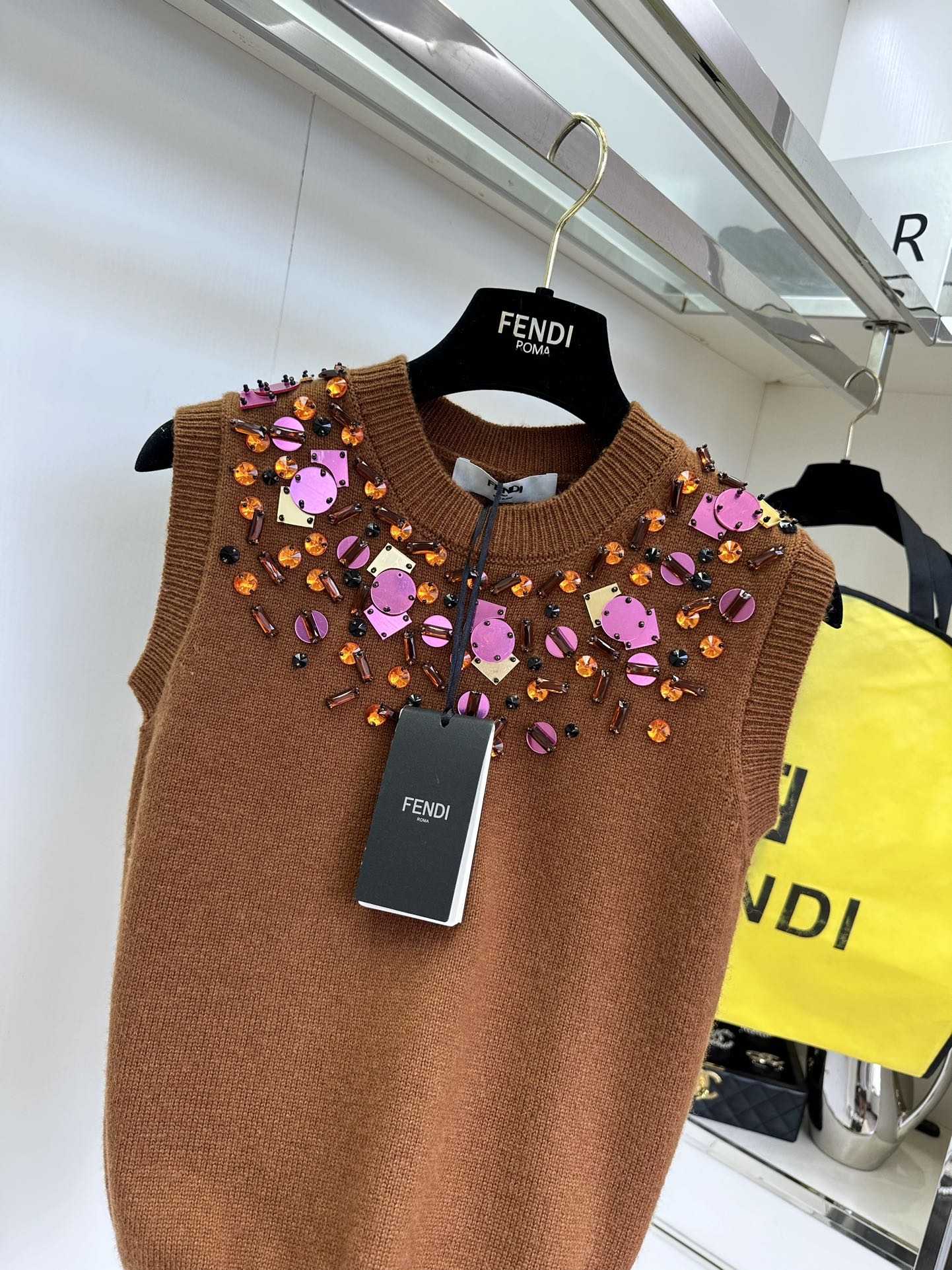 Fendi Hand-Embellished Knit Tank Top with Shell Sequins 6 i1758810586 1127 4