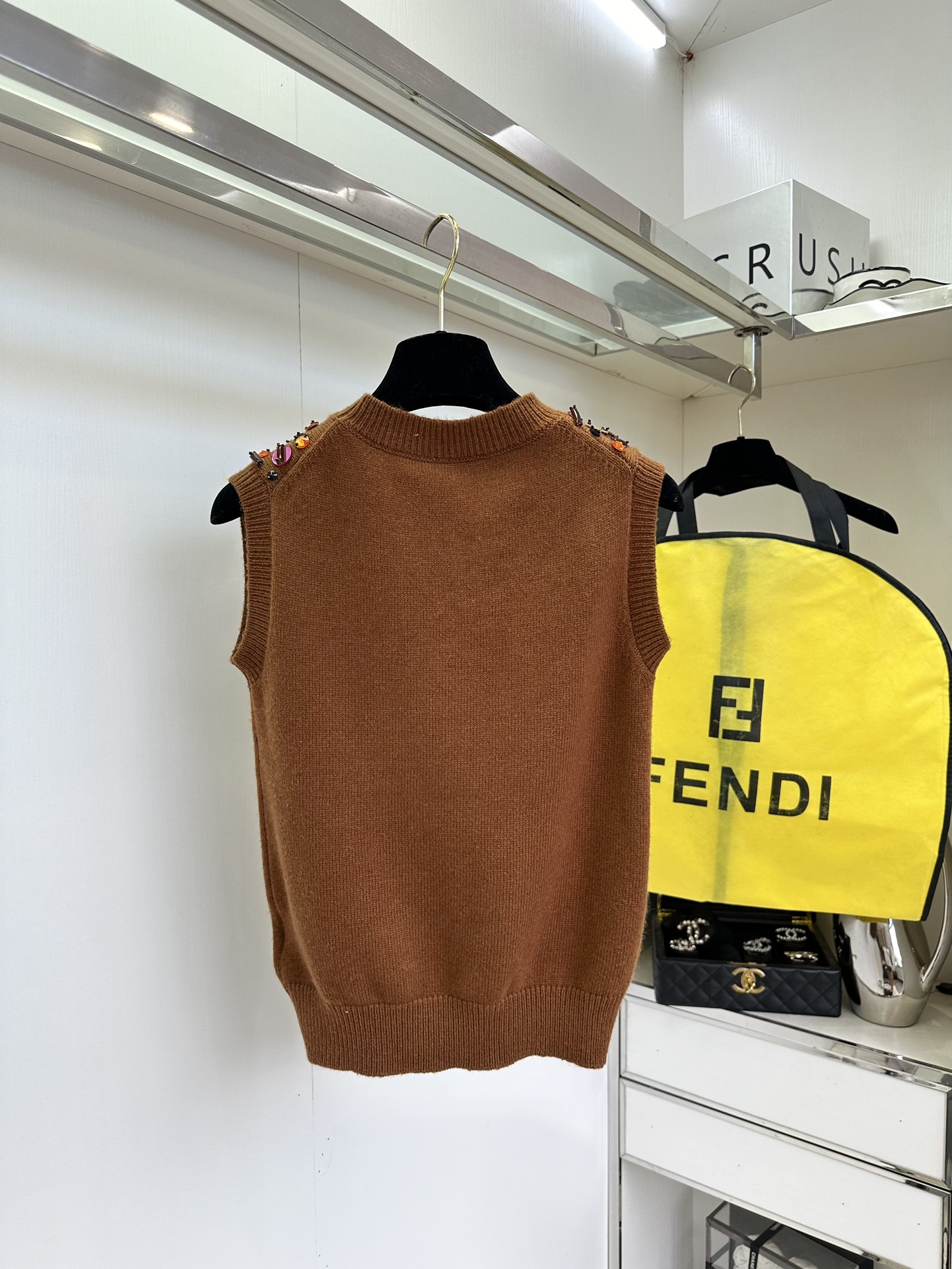 Fendi Hand-Embellished Knit Tank Top with Shell Sequins 3 i1758810586 8124 1