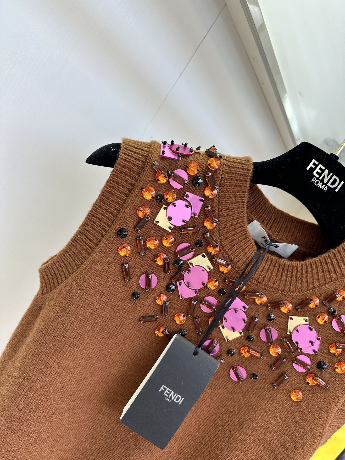 Fendi Hand-Embellished Knit Tank Top with Shell Sequins 7 i1758810586 9521 5
