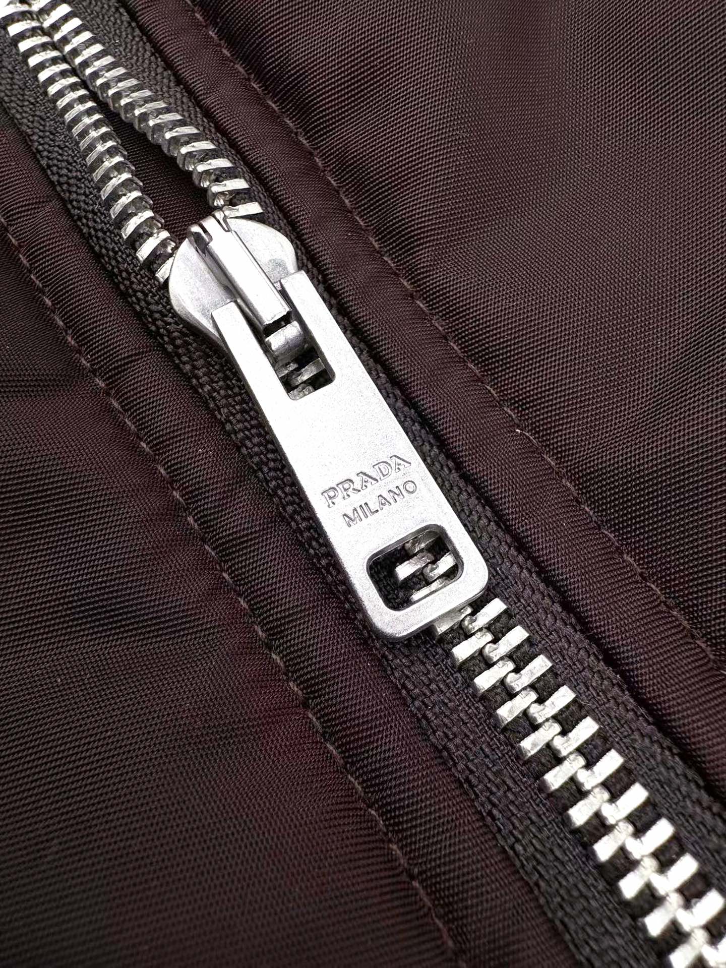 Prada Dark Brown Nylon Blouson Jacket with Triangle Logo and Zip Pockets 8 i1758819961 754 6