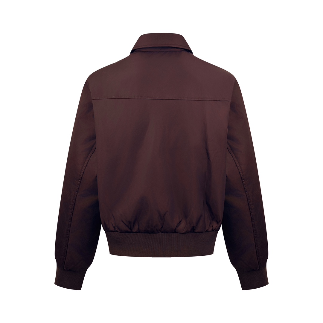 Prada Dark Brown Nylon Blouson Jacket with Triangle Logo and Zip Pockets 3 i1758819961 8781 1