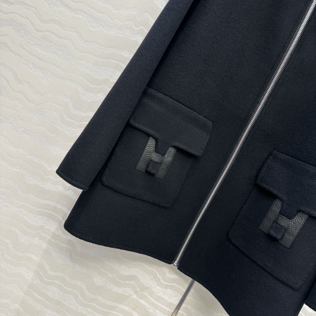 独家首发❤️高端原单品质！H马家本季必入高智感大衣！秋冬新品叠搭神器！纯手工制作双面尼立领羊绒大衣！自带