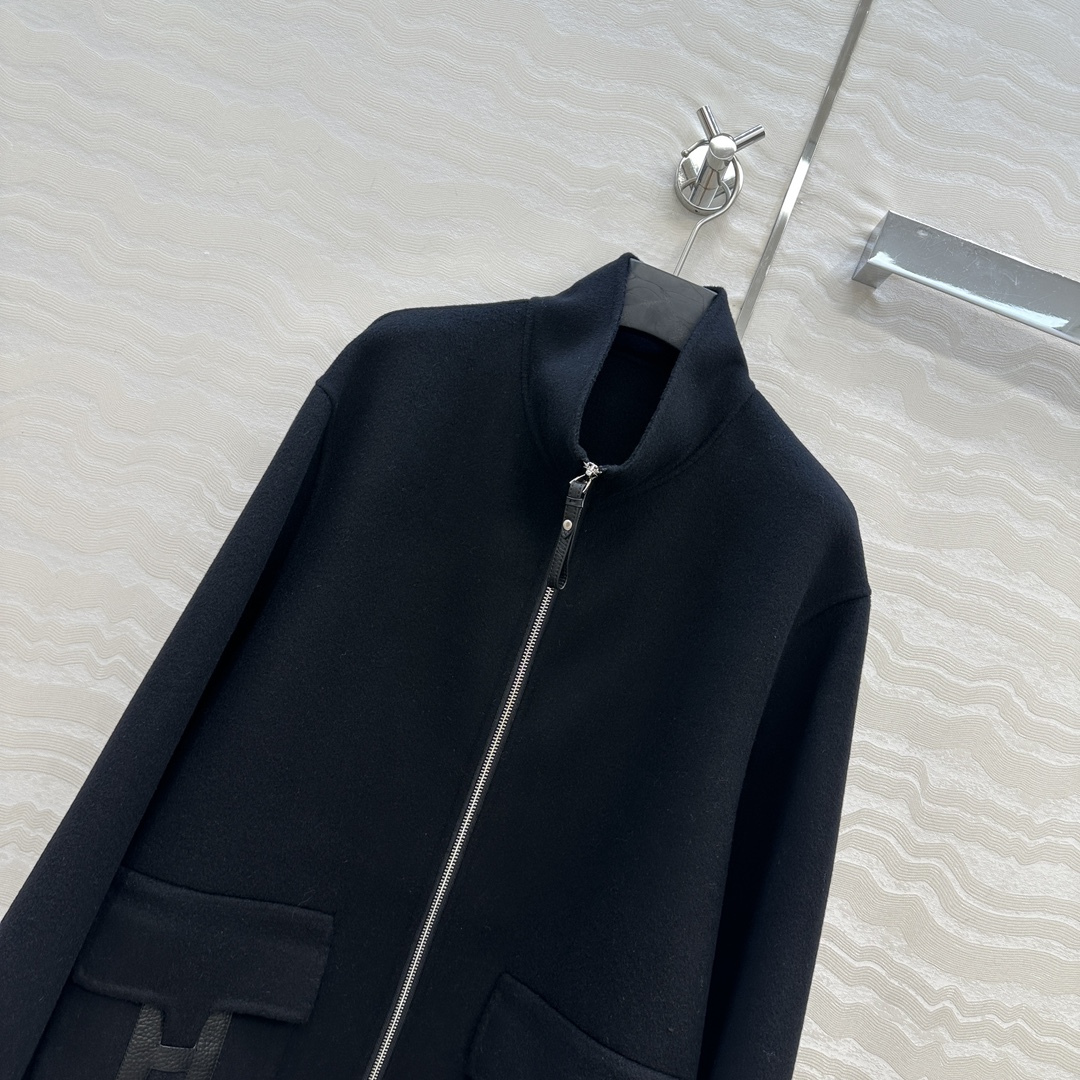 独家首发❤️高端原单品质！H马家本季必入高智感大衣！秋冬新品叠搭神器！纯手工制作双面尼立领羊绒大衣！自带