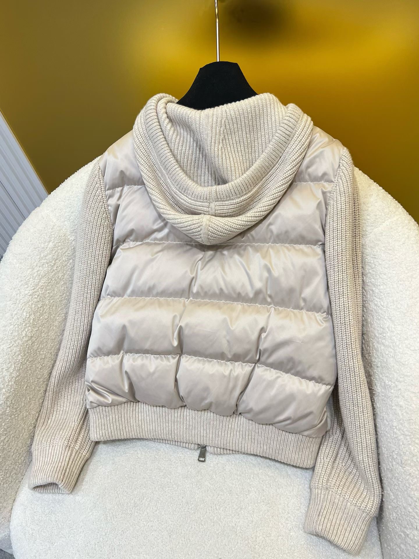 Pure Natural Real Mink Fur Coat with Cashmere Knit, Elegant Hooded Design 7 i1758856721 5061 5