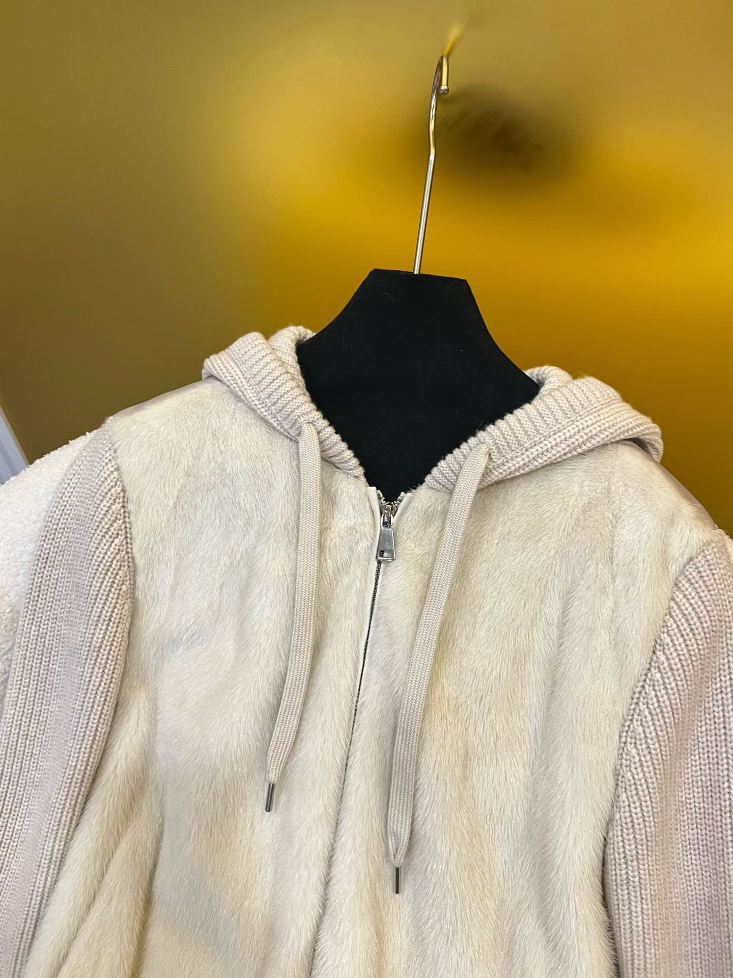 Pure Natural Real Mink Fur Coat with Cashmere Knit, Elegant Hooded Design 9 i1758856721 908 7