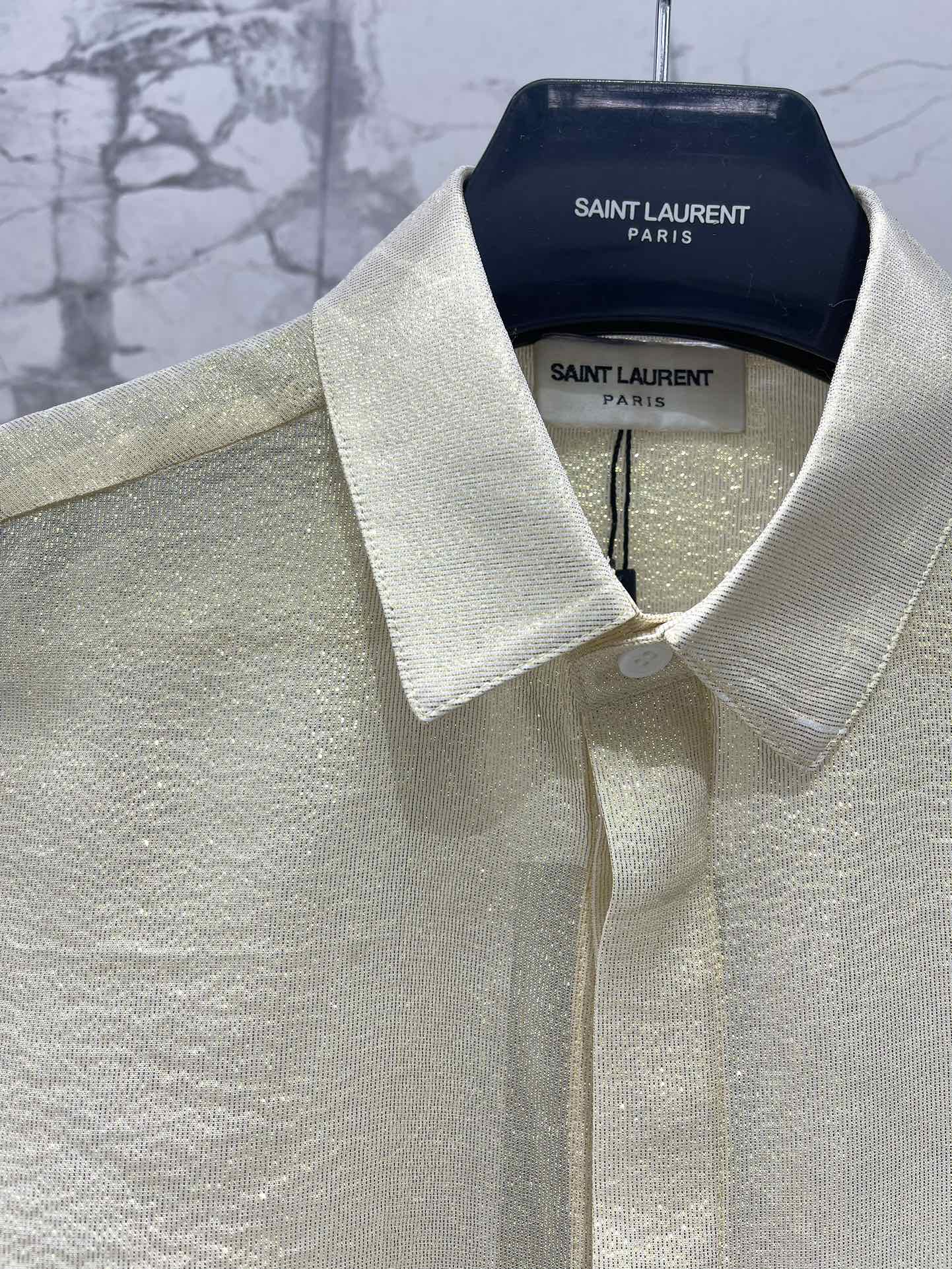 Yves Saint Laurent Gold Thread Silk Shirt - Elegant and Luxurious 4 i1758876483 1201 2