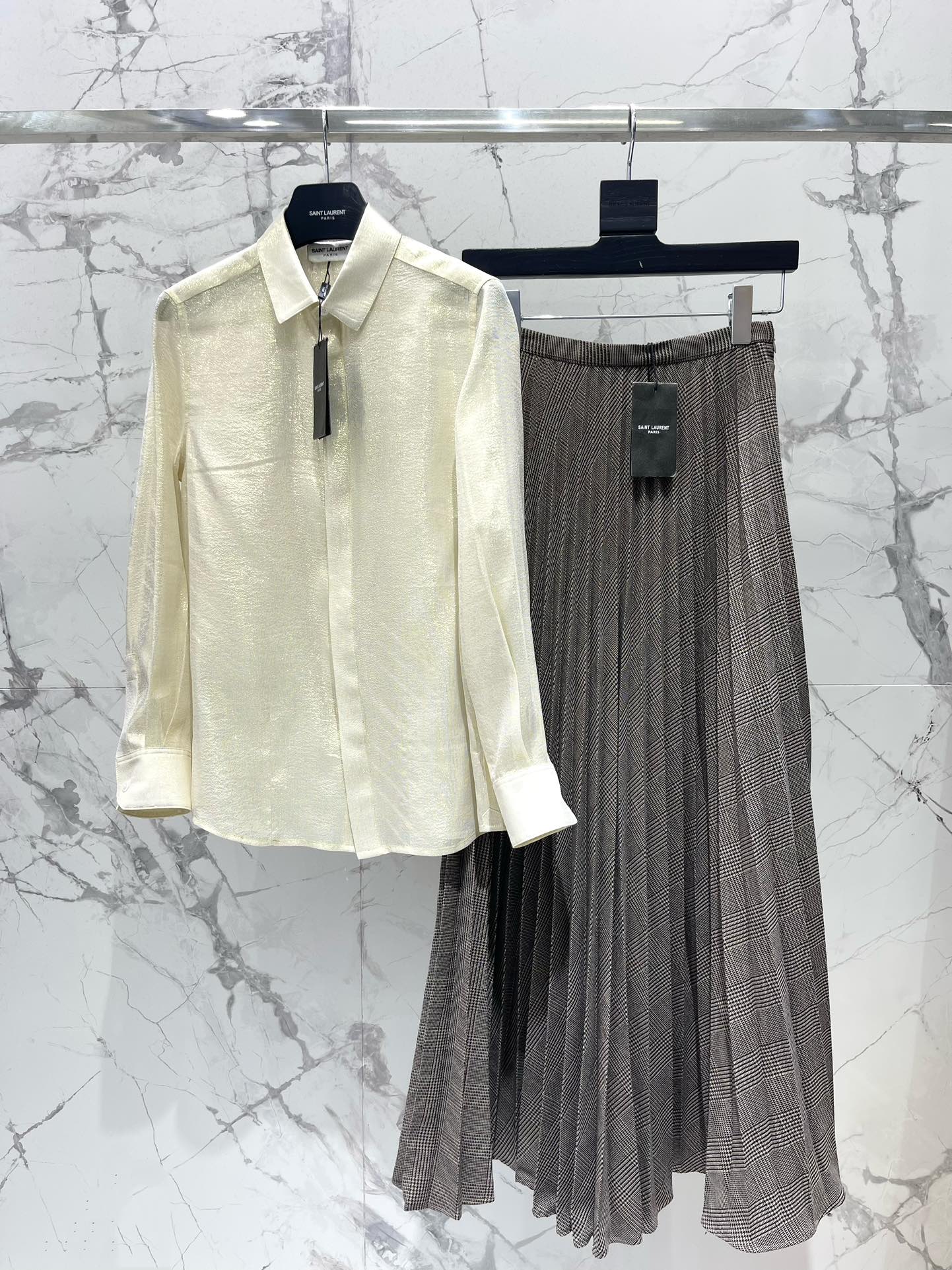 Yves Saint Laurent Gold Thread Silk Shirt - Elegant and Luxurious 10 i1758876483 232 8