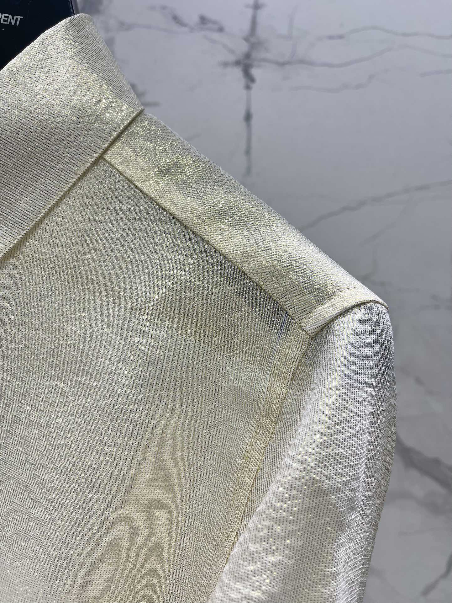 Yves Saint Laurent Gold Thread Silk Shirt - Elegant and Luxurious 5 i1758876483 4342 3