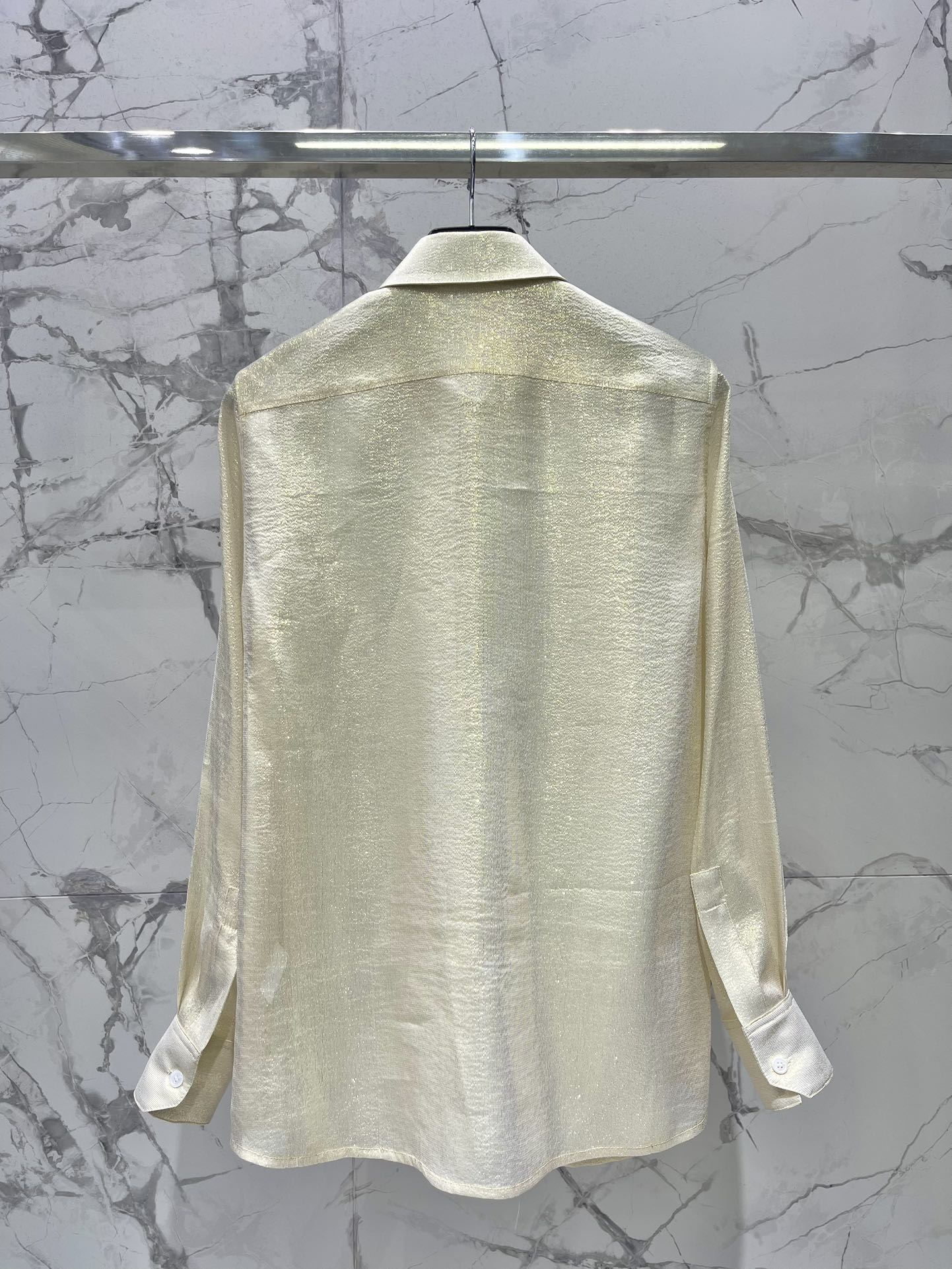 Yves Saint Laurent Gold Thread Silk Shirt - Elegant and Luxurious 9 i1758876483 917 7