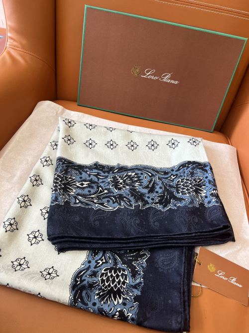 Loro Piana Cashmere Silk Floral Scarf - Elegant and Lightweight, 140x140cm 1 Loro Piana Cashmere Silk Floral Scarf - Elegant and Lightweight, 140x140cm