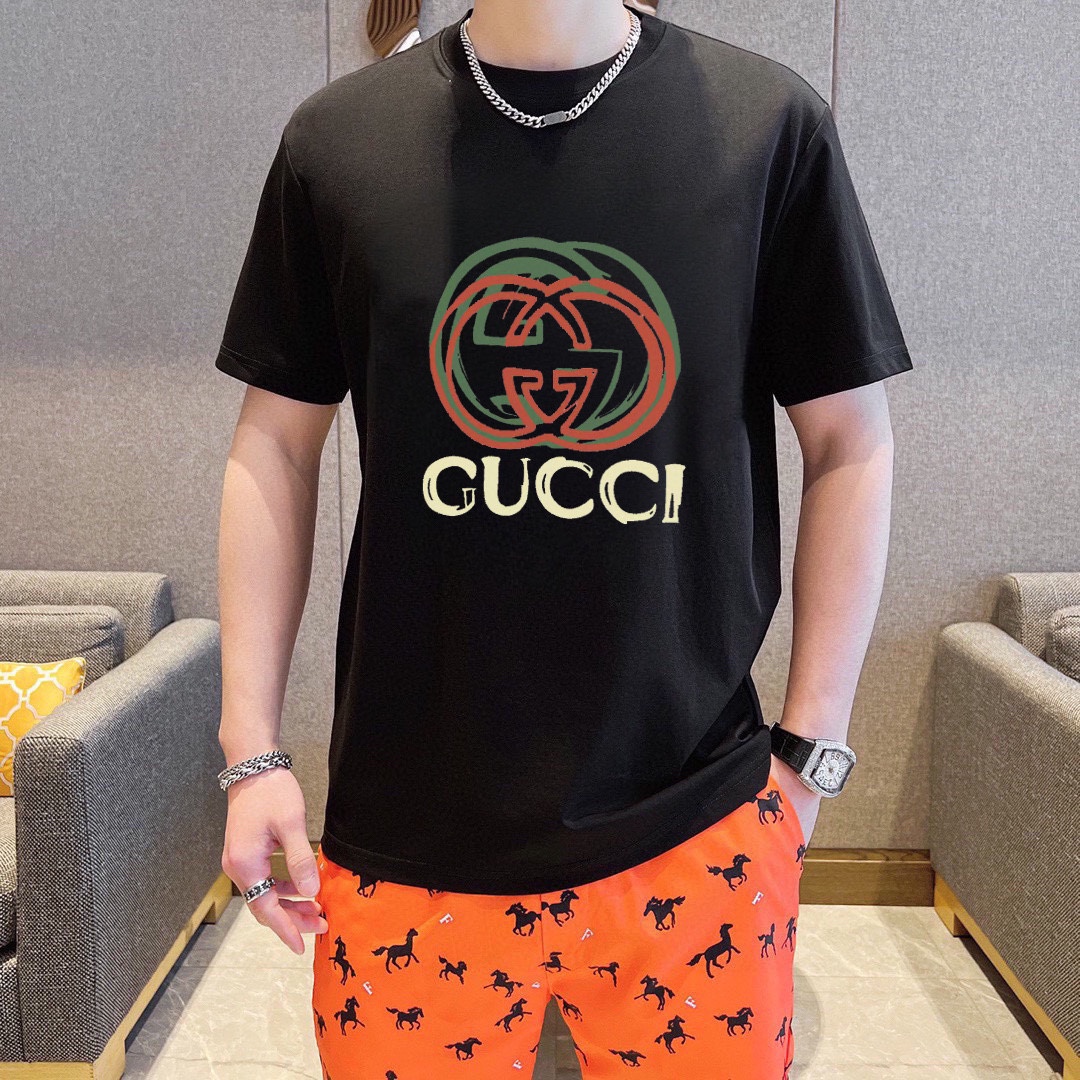 Gucci 品牌【GUCCI 古奇】(胖子福音) 男士休闲短袖T恤 2024春夏新品