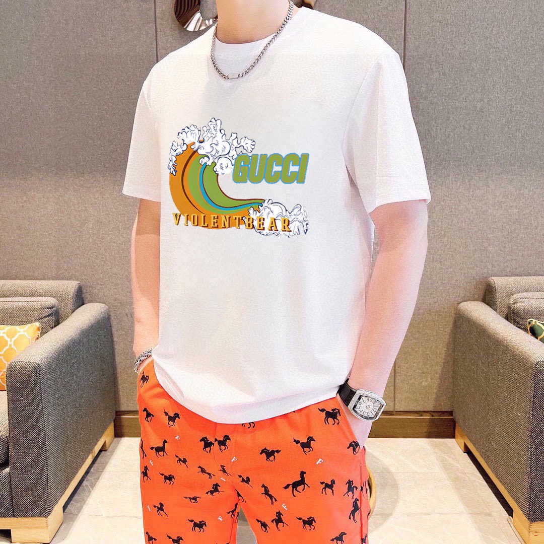 Gucci 品牌【GUCCI 古奇】(胖子福音) 男士休闲短袖T恤 2024春夏新品