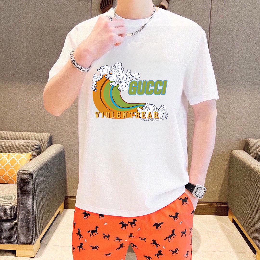 Gucci 品牌【GUCCI 古奇】(胖子福音) 男士休闲短袖T恤 2024春夏新品