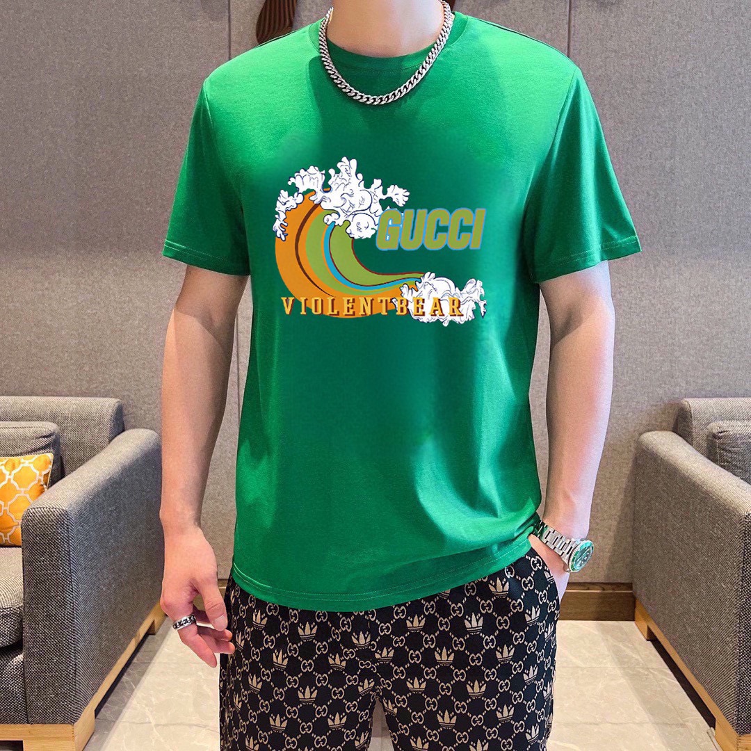 Gucci 品牌【GUCCI 古奇】(胖子福音) 男士休闲短袖T恤 2024春夏新品