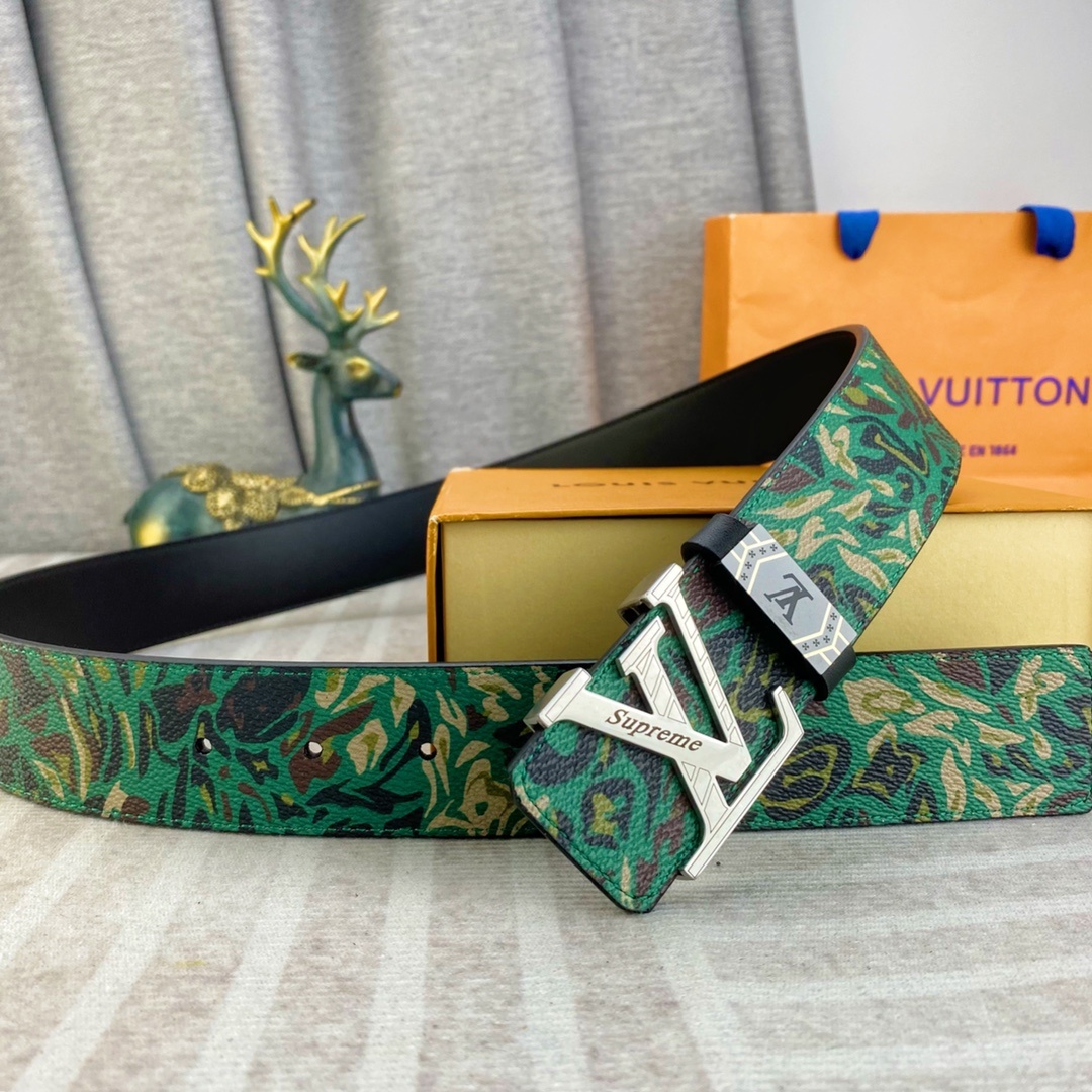 LV💕 特种皮腰带系列 ,原厂五金精品不锈钢扣,手感柔软舒适 宽3.8CM。