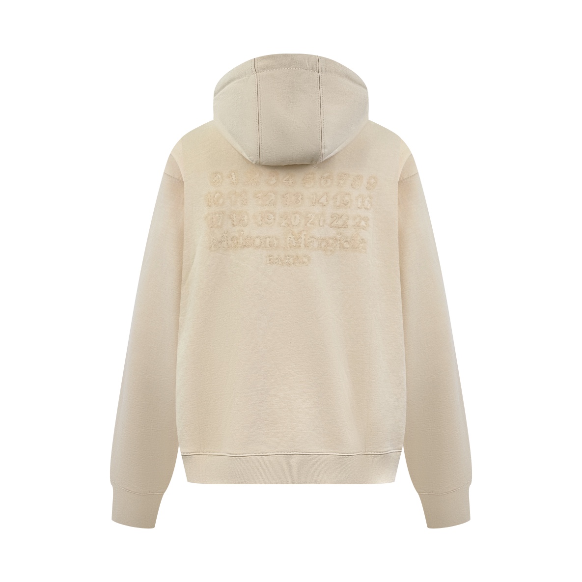 。Maison Margiela 未完成刺绣印花外套定制定染云绒米高密全棉料 柔软细腻 舒适贴肤 以柔和