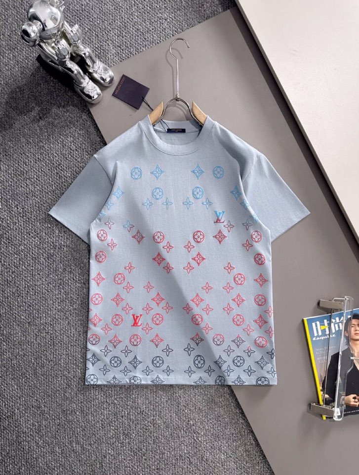Louis Vuitton 路易威登 LV 驴牌 2025春夏新品短袖圆领T恤，原版印花刺绣字母Logo
