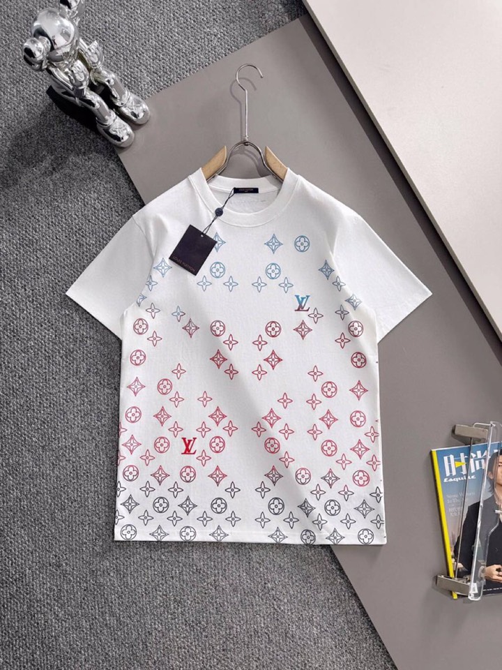 Louis Vuitton 路易威登 LV 驴牌 2025春夏新品短袖圆领T恤，原版印花刺绣字母Logo