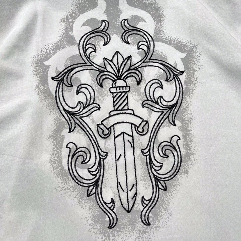 Chrome Hearts 克罗心印花刺绣重工等下短袖圆领T恤码数M-3XL（下单请报身高体重）